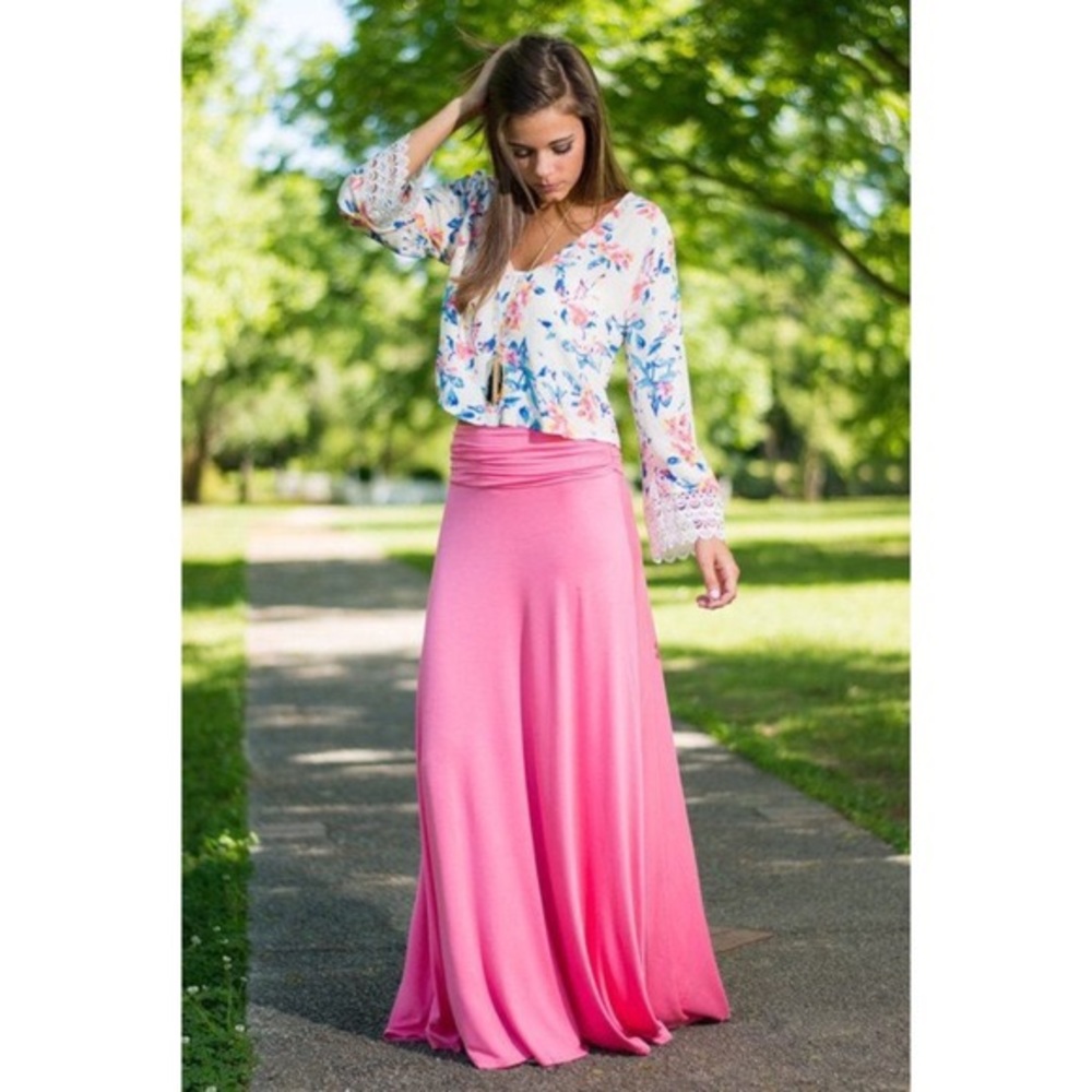 (Rare) EUC HOT PINK LuLaRoe Maxi Skirt, XS